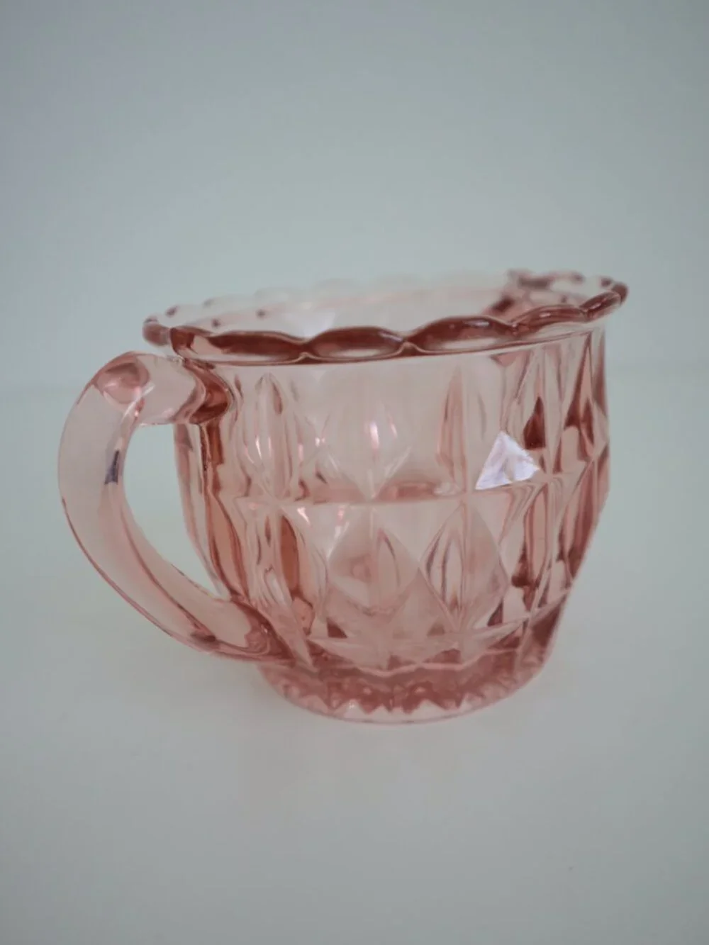 Vintage Jeannette Windsor Pink Depression Glass Sugar Bowl